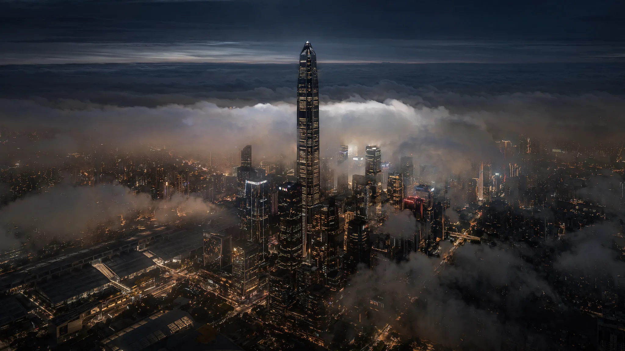 深圳福田中央商务区夜景